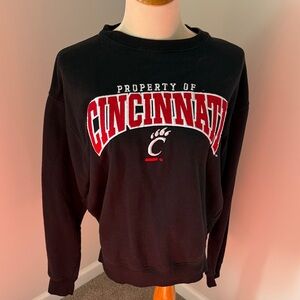 Cincinnati Crewneck Sweatshirt - Black with Red Graphic
